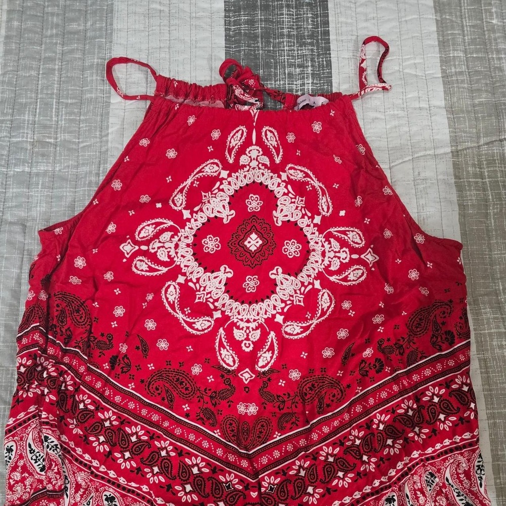 Crave Fame red bandana tank halter Large